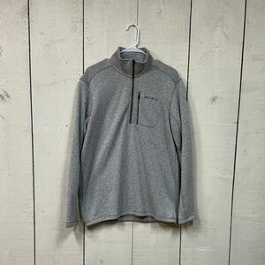 Eddie Bauer Heather Gray Quarter-Zip Pullover